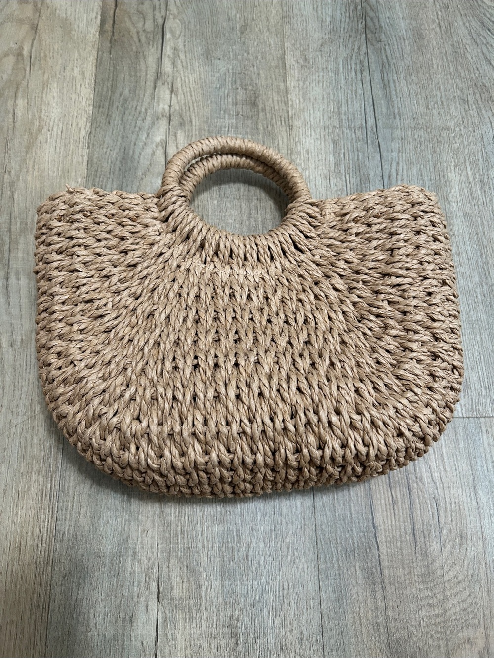 Woven Straw Tote Bag - Natural